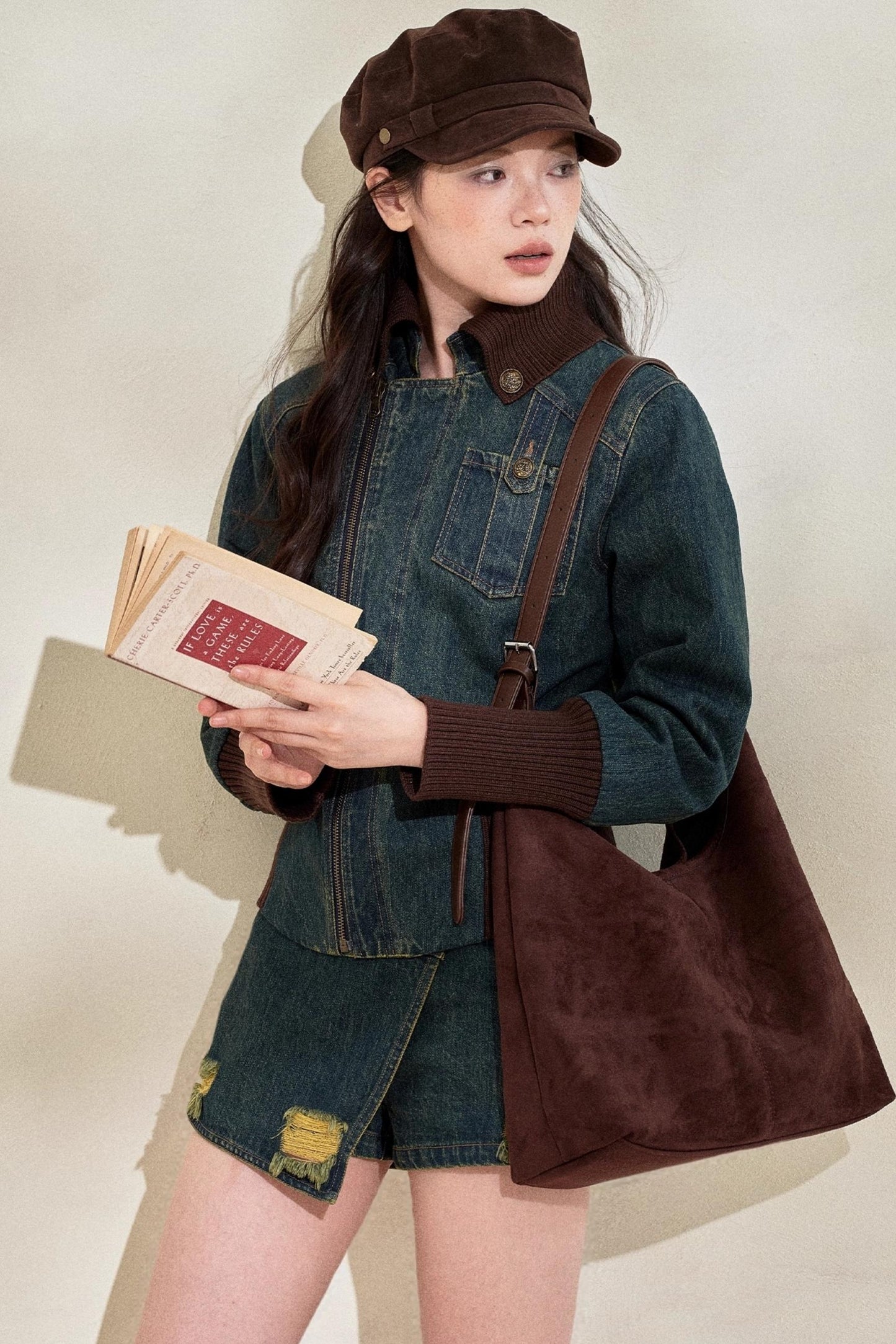 Vintage Denim Cropped Jacket Set-Up