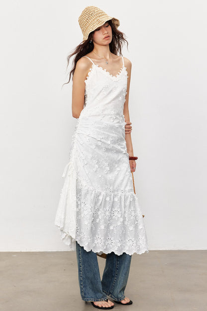 French Floral Lace Waist Slip Dress