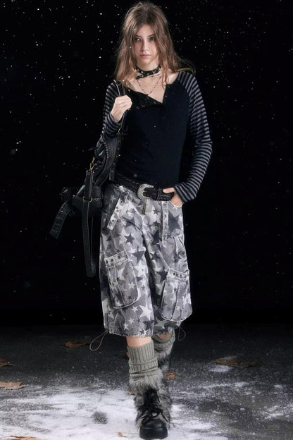 Autumn Contrast Striped Long Sleeve T-Shirt