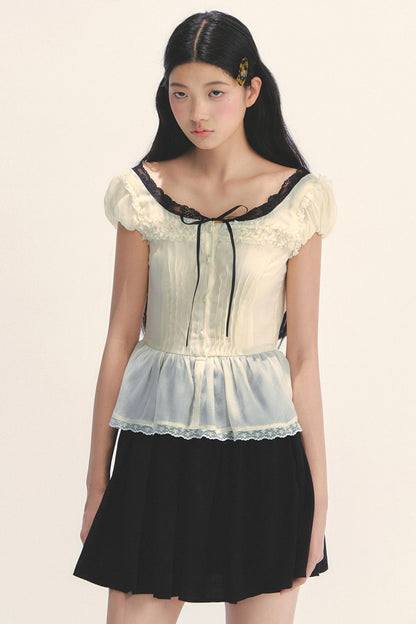 Vintage Pleated Tea Top