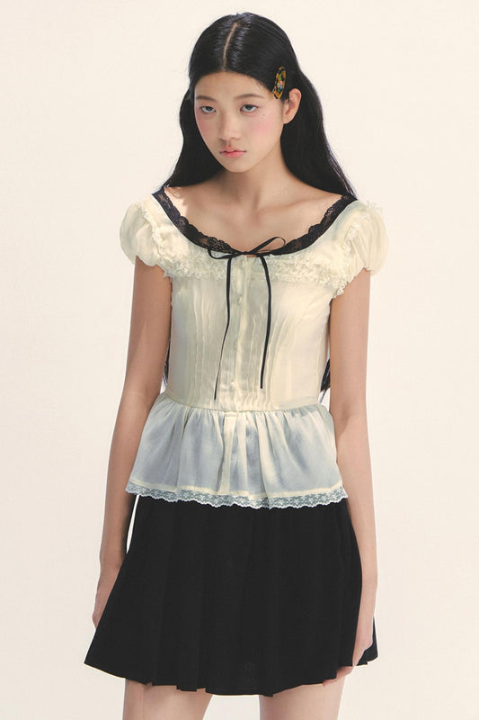 Vintage Pleated Tea Top