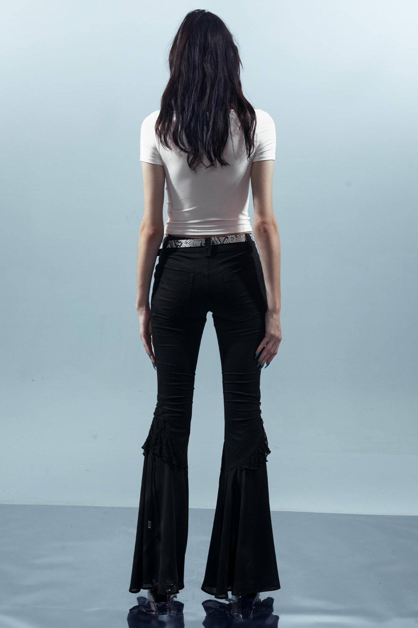 Beaded Mesh Crew Neck Tee