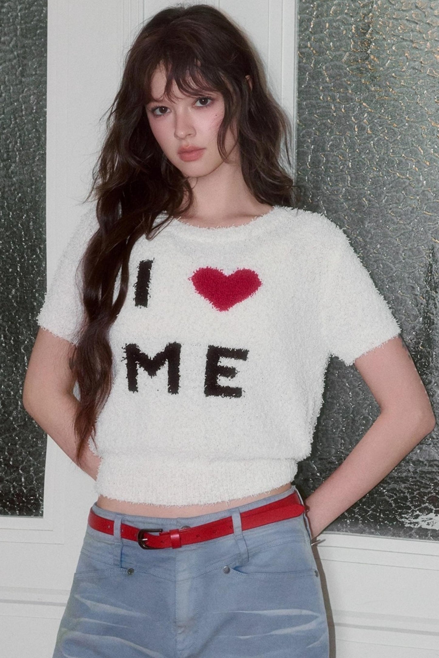 Versatile Crew Neck Love Knitwear