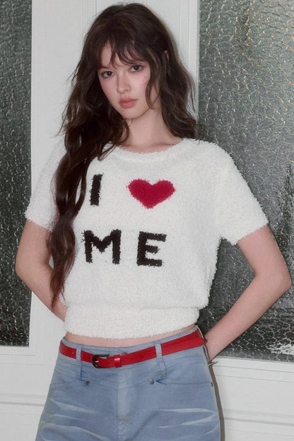 Versatile Crew Neck Love Knitwear