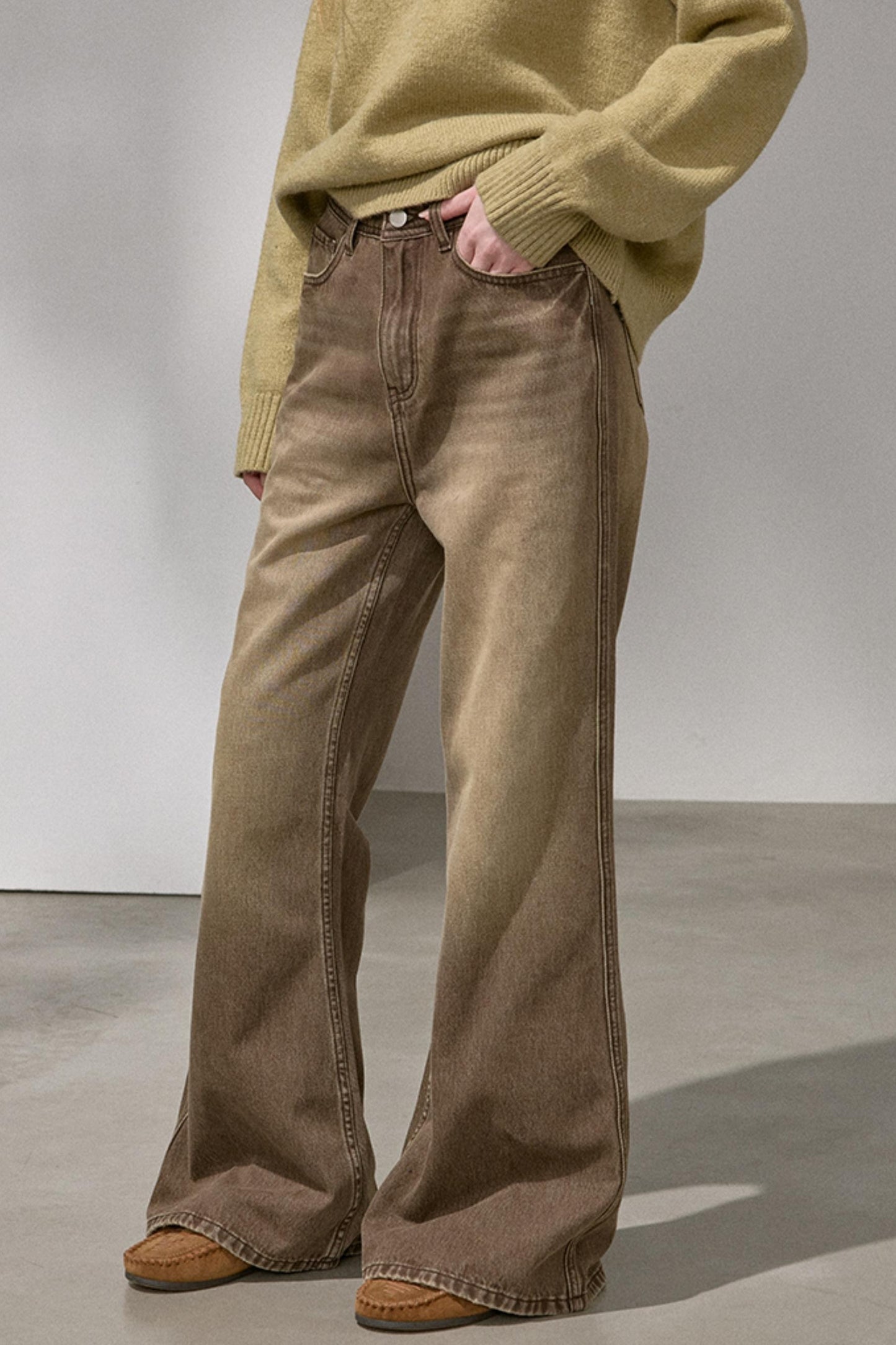 Embroidered Flared Denim Pants