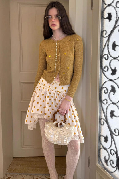 Sweet Retro Crew Neck Cardigan