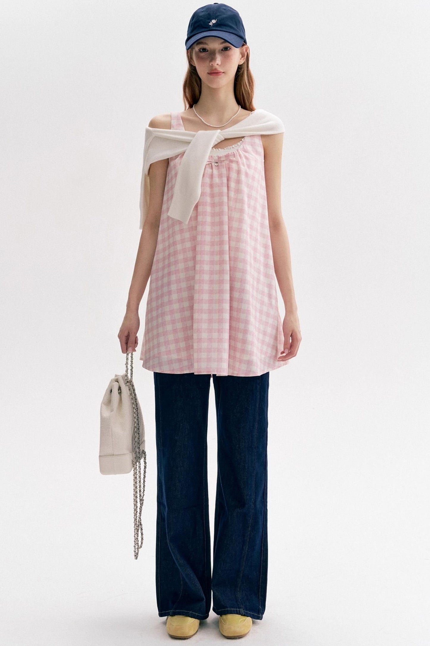 Custom Pink Plaid Pleated Short Dress