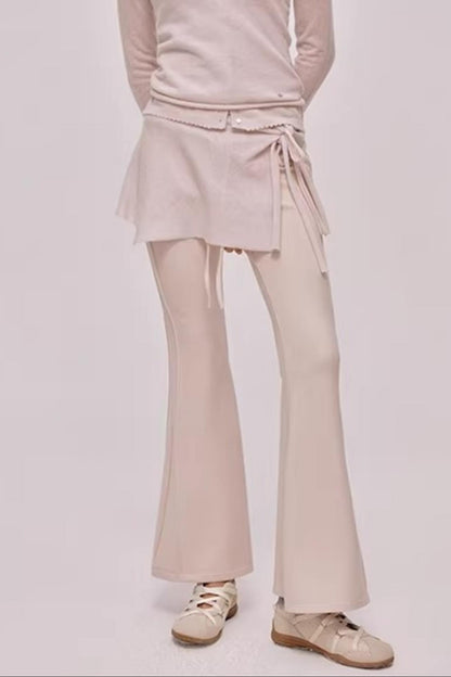 High-Waisted Drawstring Flared Pants