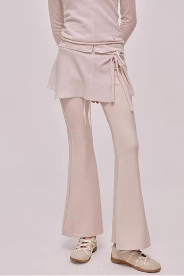 High-Waisted Drawstring Flared Pants