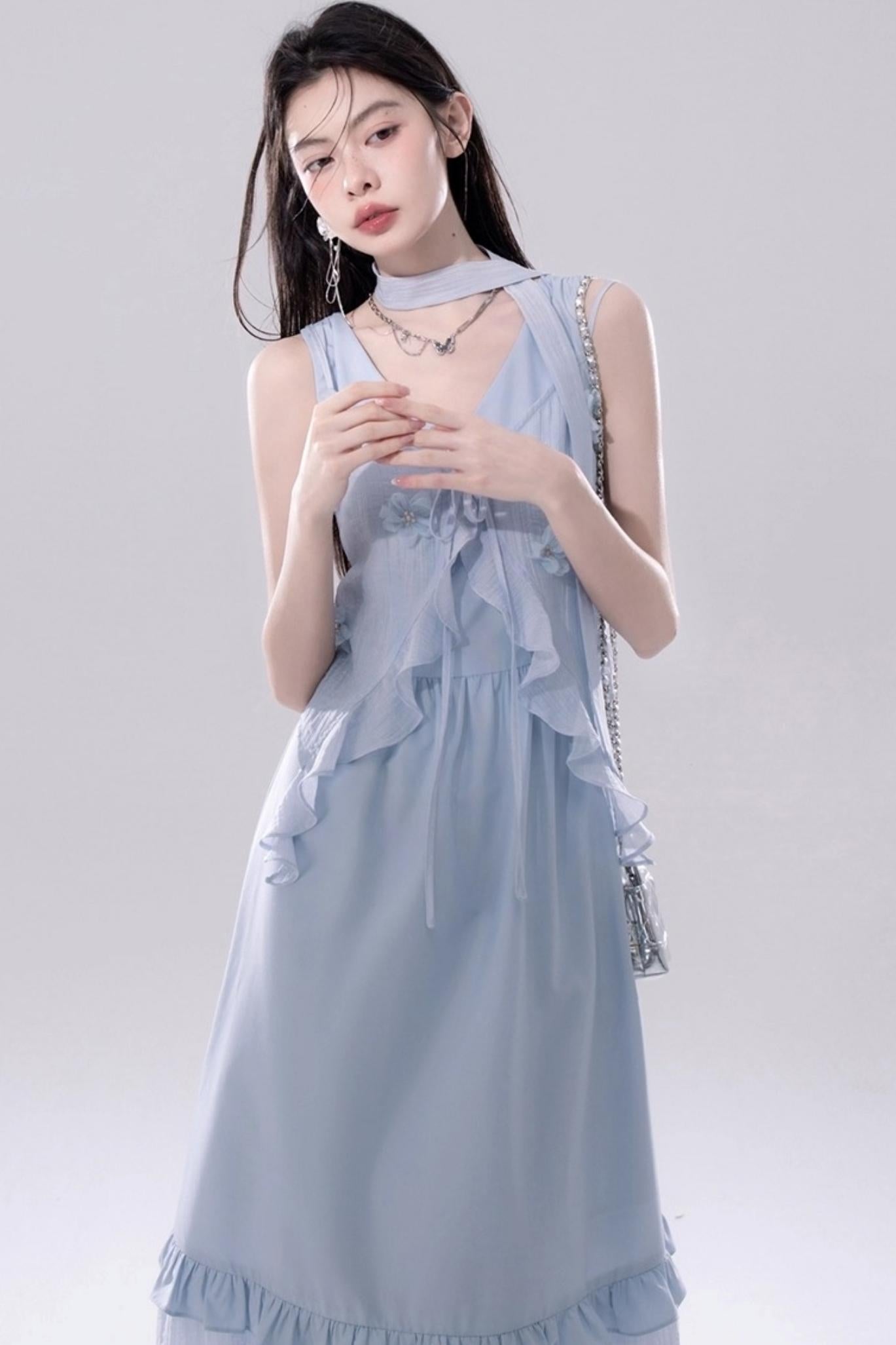 Floral Embroidered Cardigan Dress Set