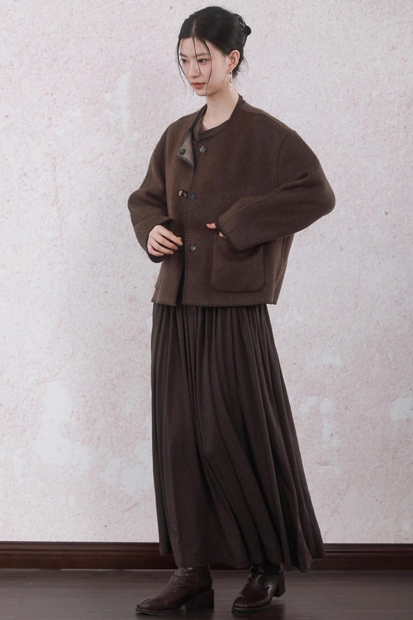 Latte Brown Wool Dress
