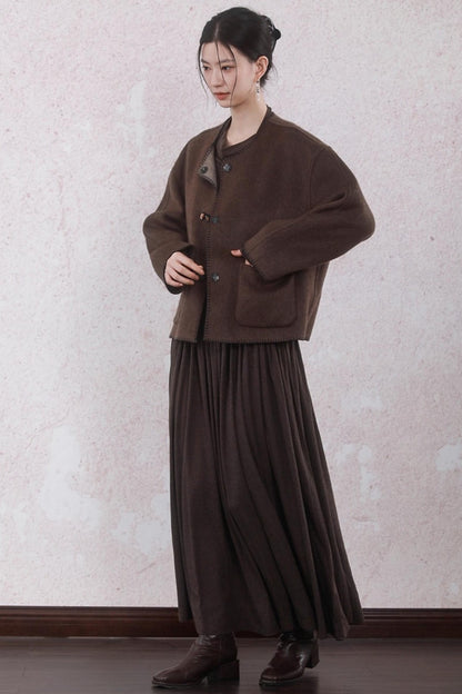 Latte Brown Wool Dress