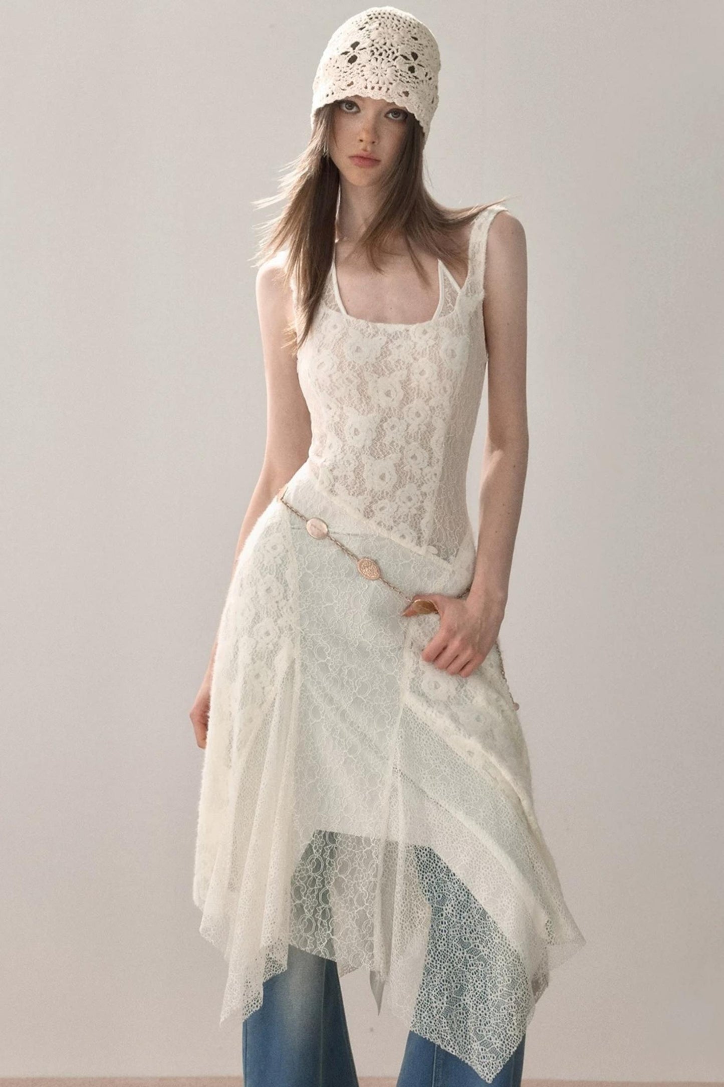 Lace Patchwork Strap Dress