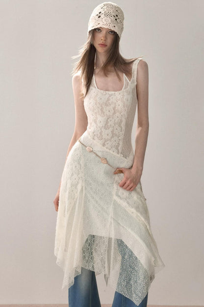 Lace Patchwork Strap Dress
