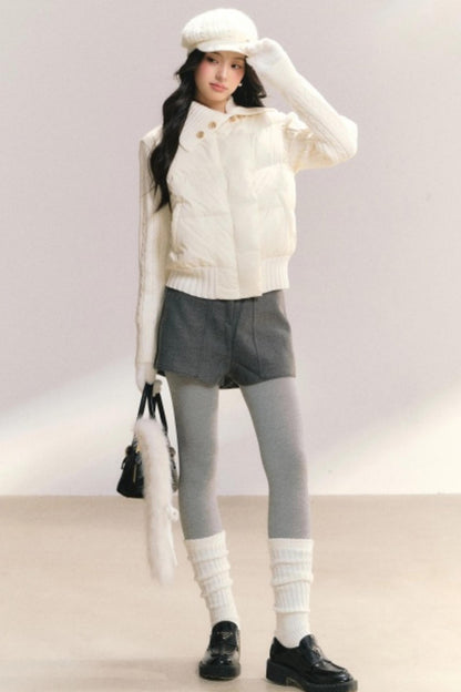 Woolen High-Waisted Shorts