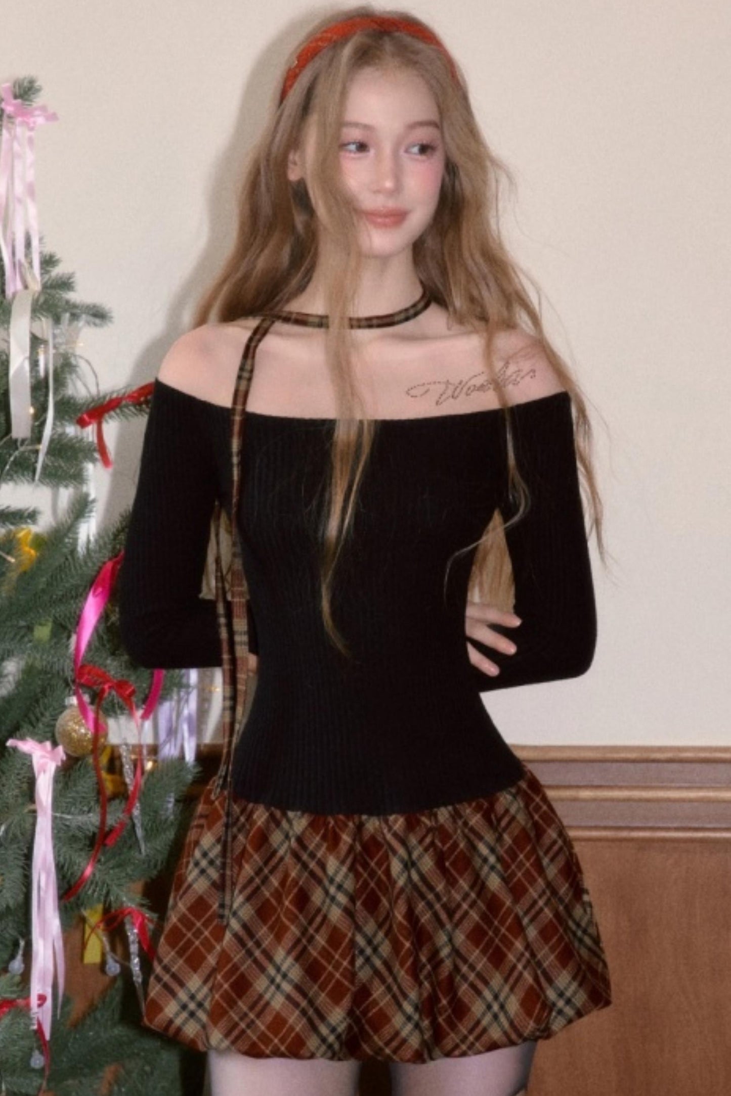 Color-Blocking Floral Dress