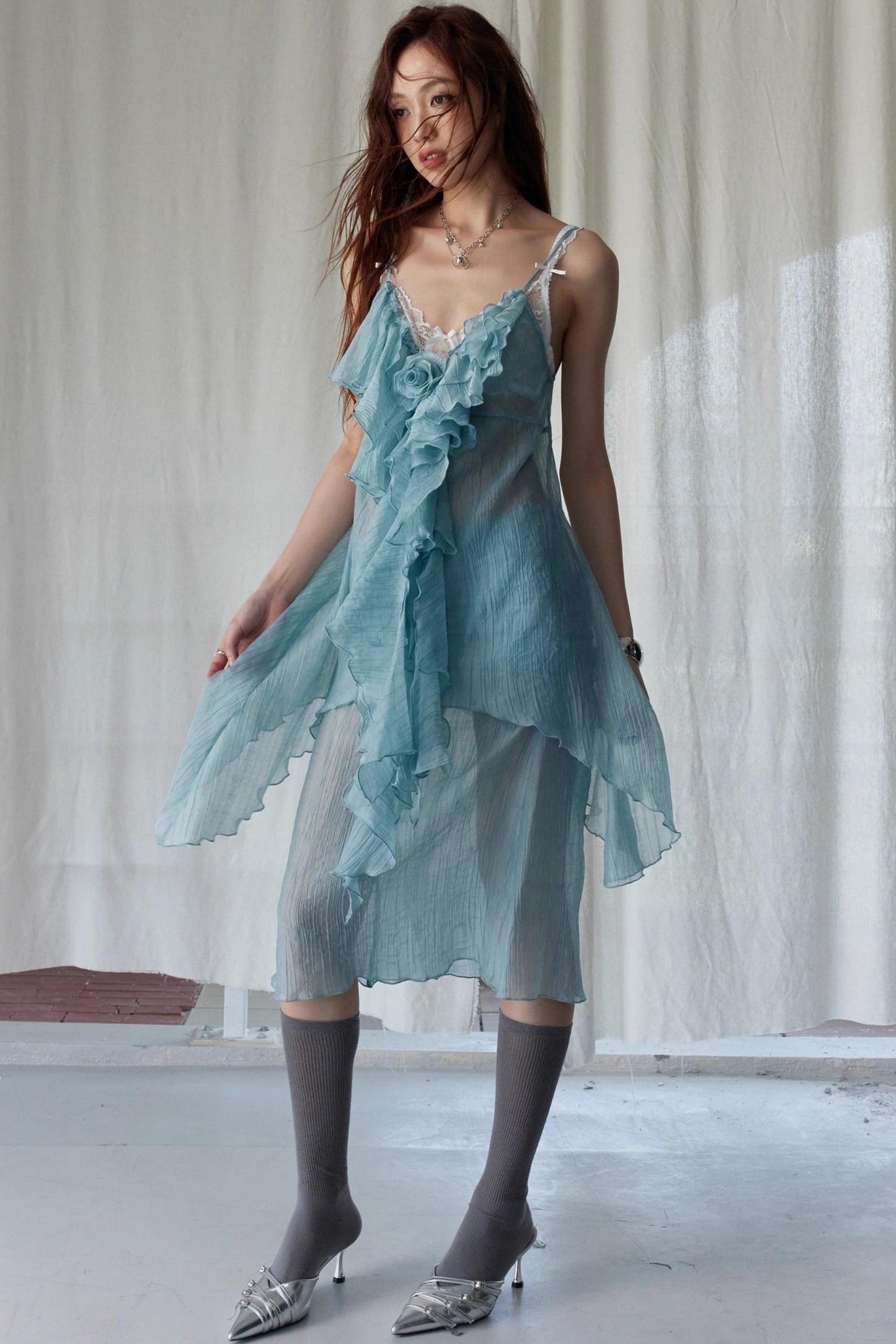 Ruffled Halter Skirt Set-Up