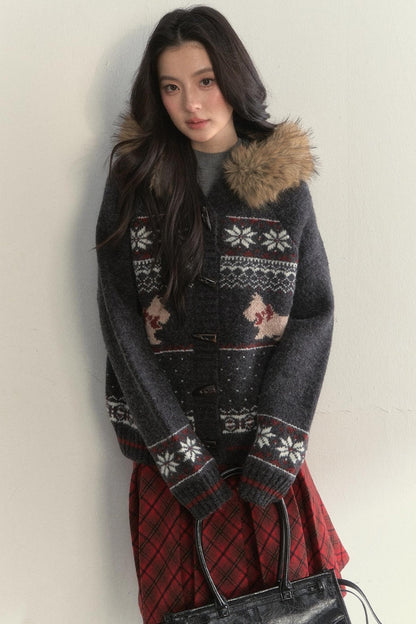 Retro Fair Isle Knitted Sweater Set-Up