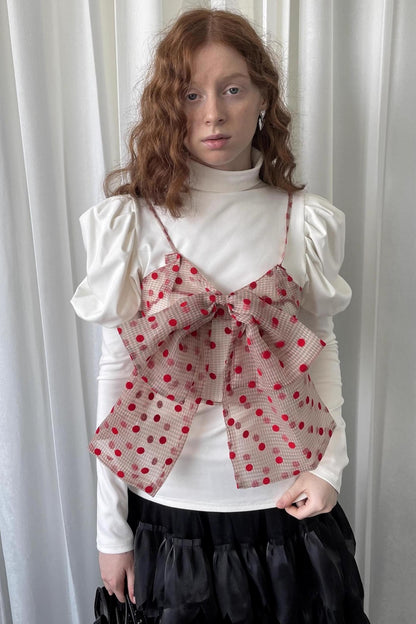 White Doll Collar Knitted Shirt
