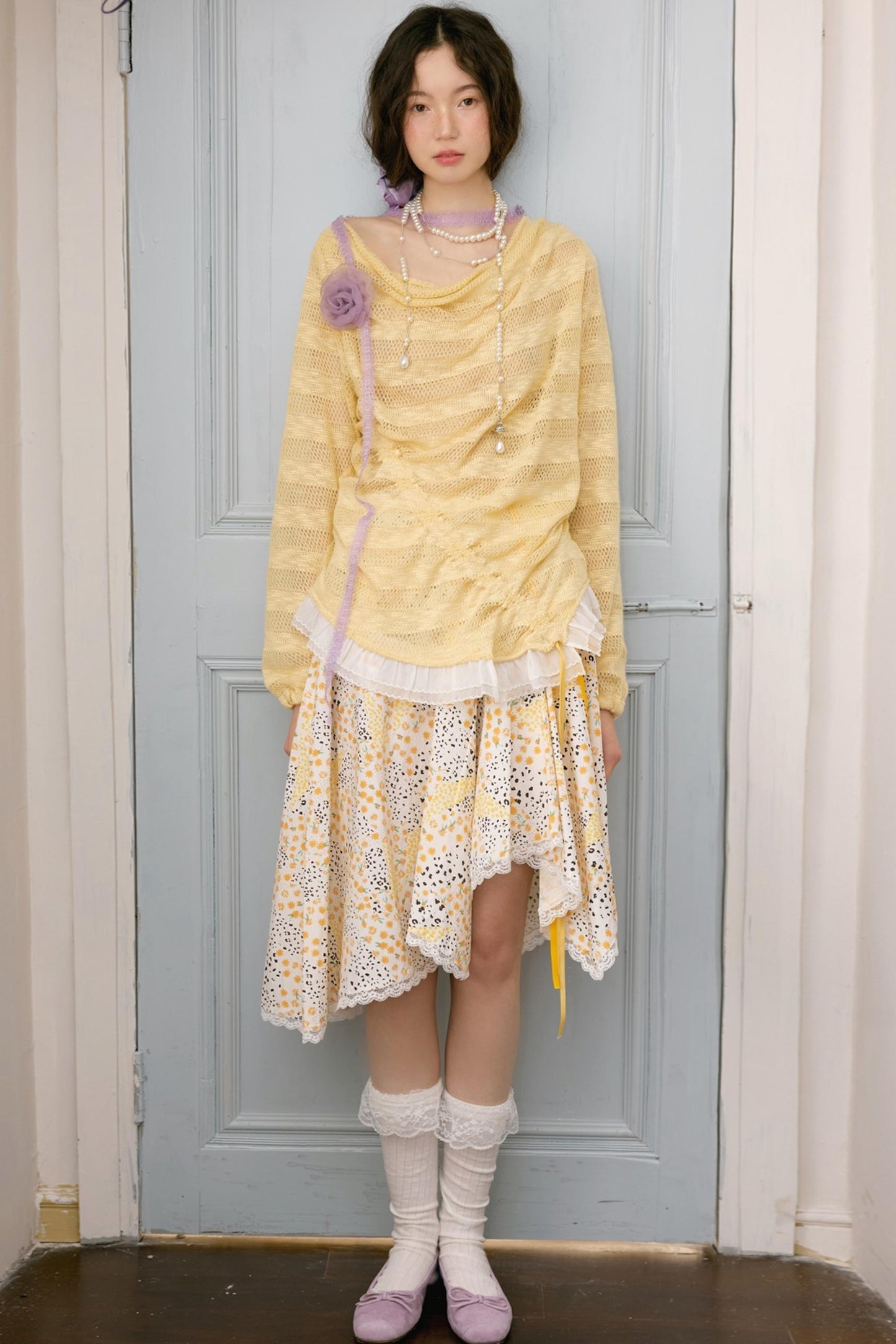 Yellow Knit Swing Top