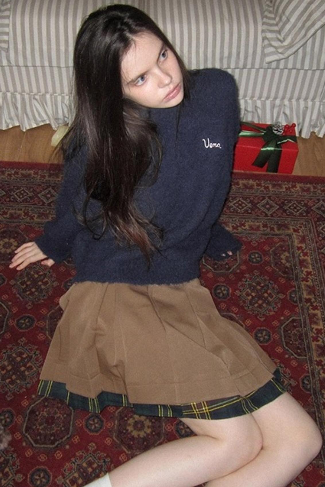 Navy Wool Hooded Sweater