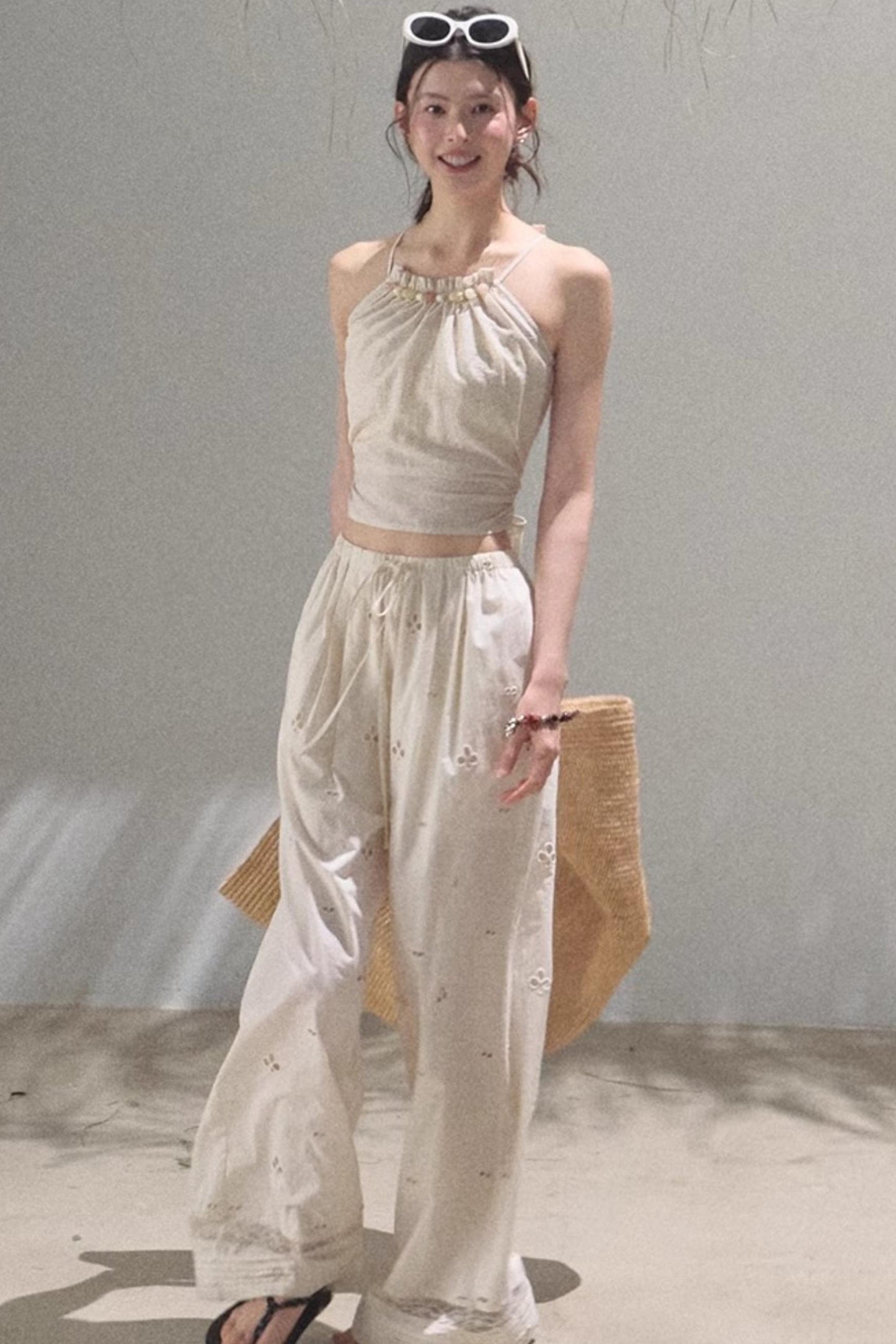 Floral Lace-Up Camisole