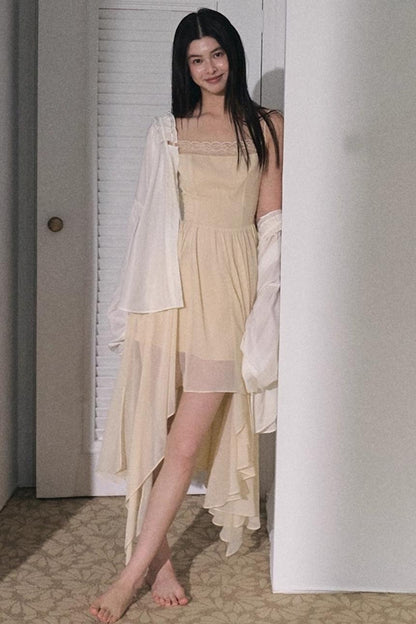 Dandelion Pleated Chiffon Slip Maxi Dress