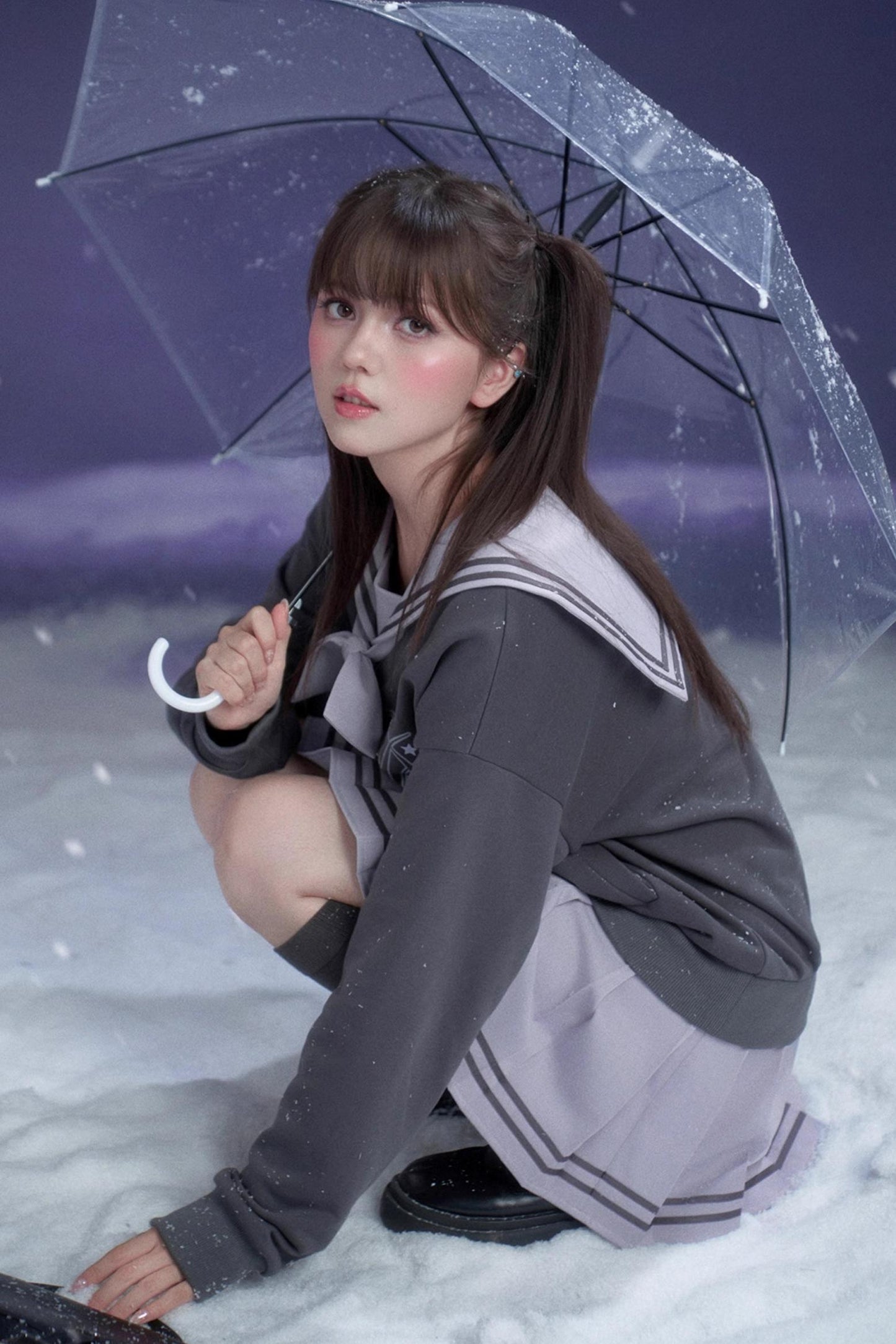 Oxygen Gray-Purple Sailor Dress