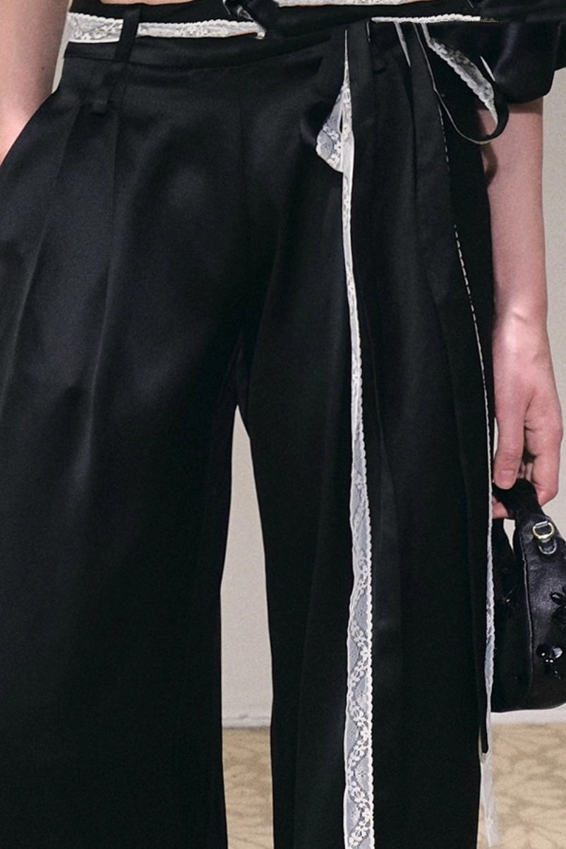 Acetate Flower Bud Top & Pants Set-Up