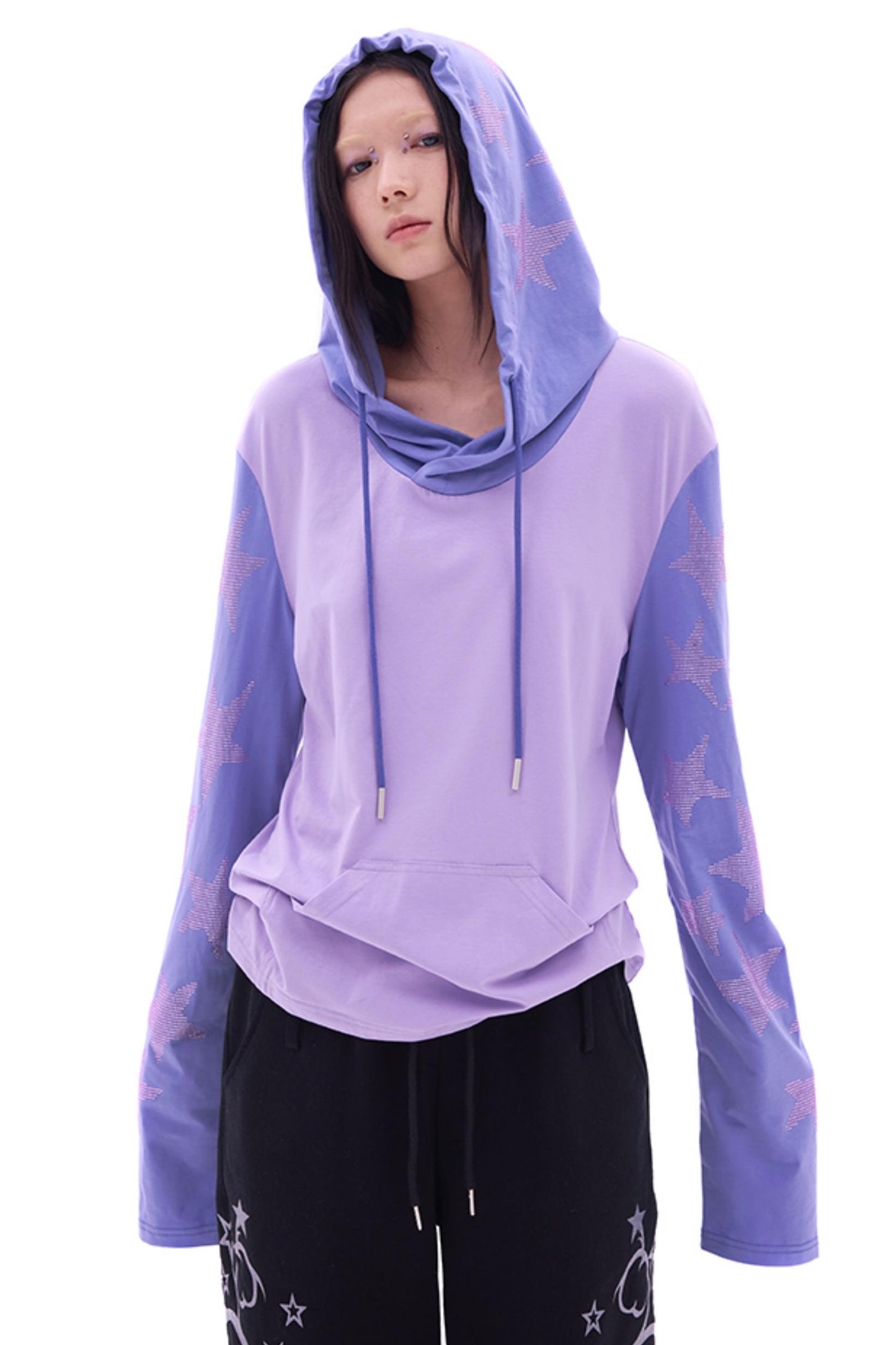 CFIERCE five-pointed star perm long-sleeved hoodie