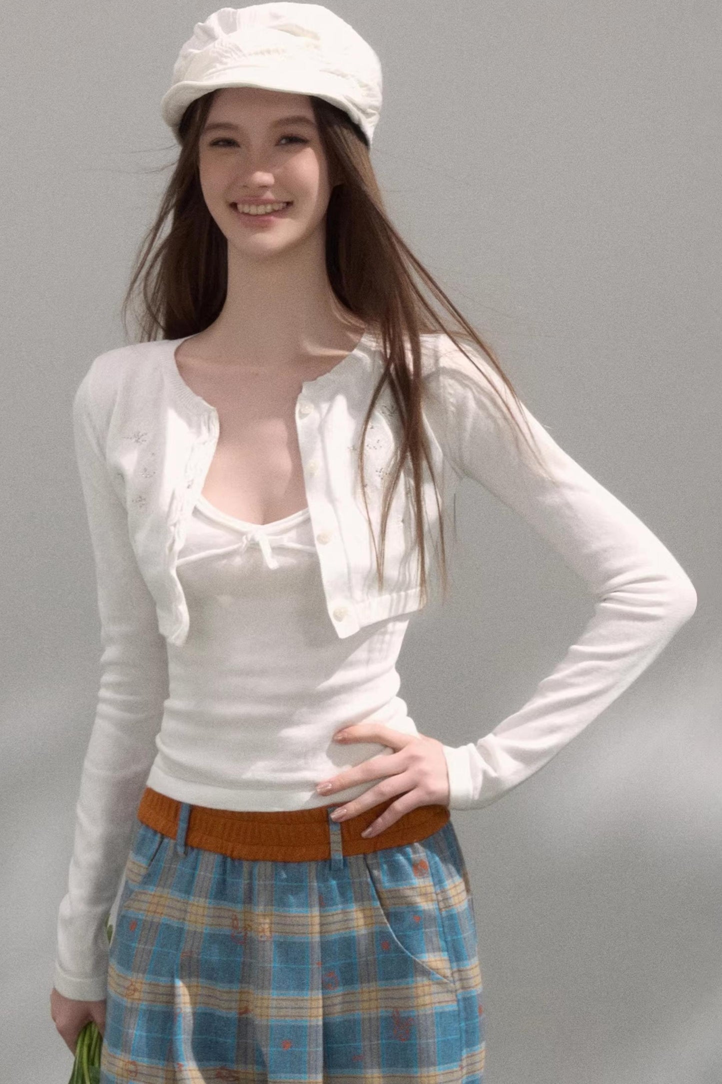 Sweet Embroidered Knitwear Set