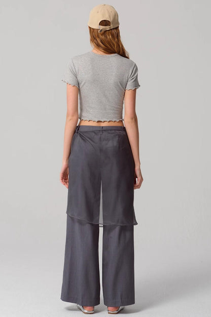 Embroidered Slim Fit Short Sleeve Top