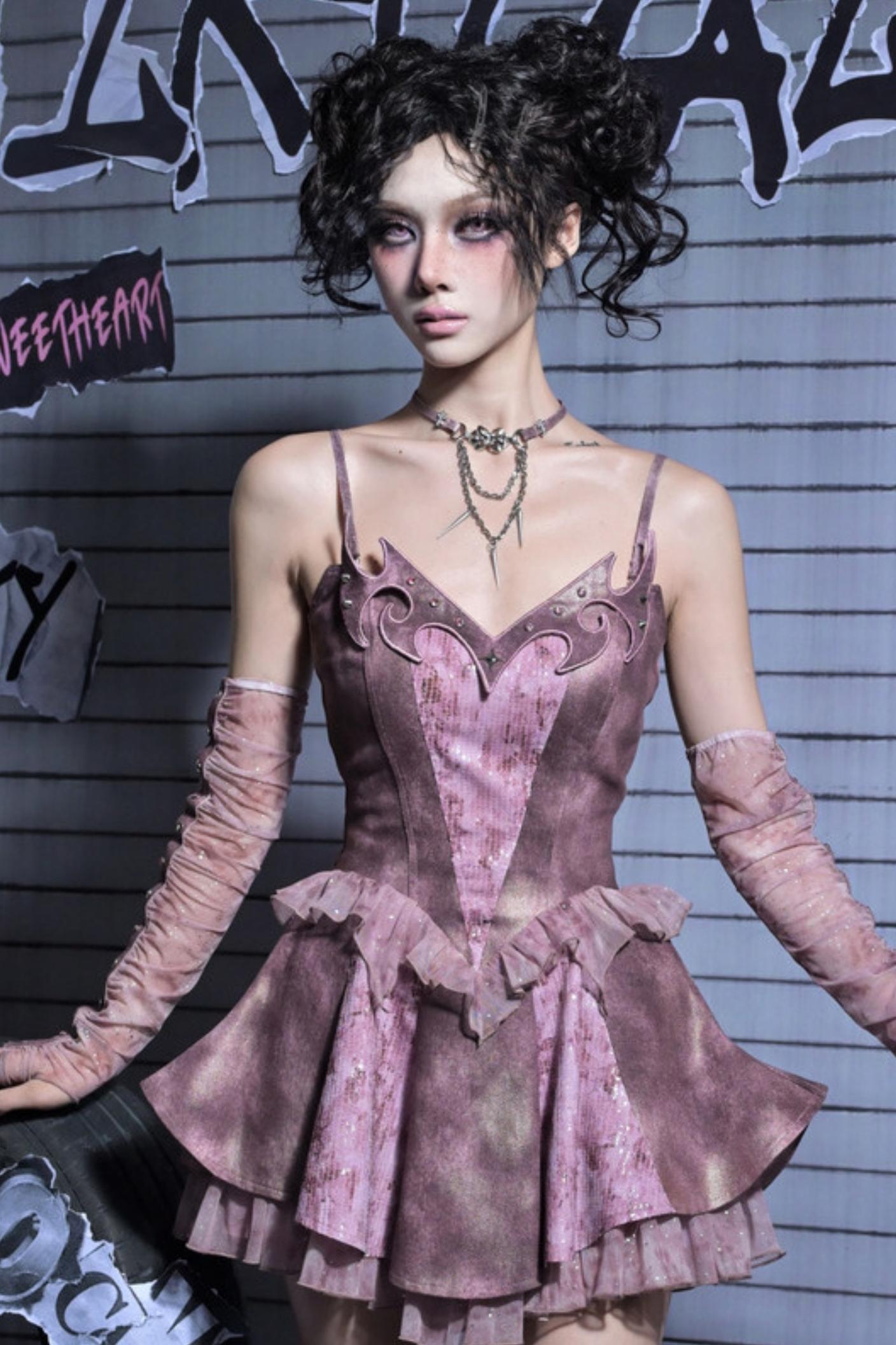 Butterfly Sequins Slip Dress Set-Up