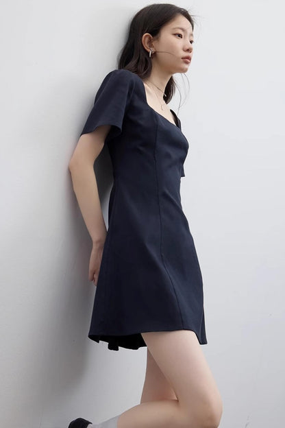 Linen Cotton Square Neck Dress