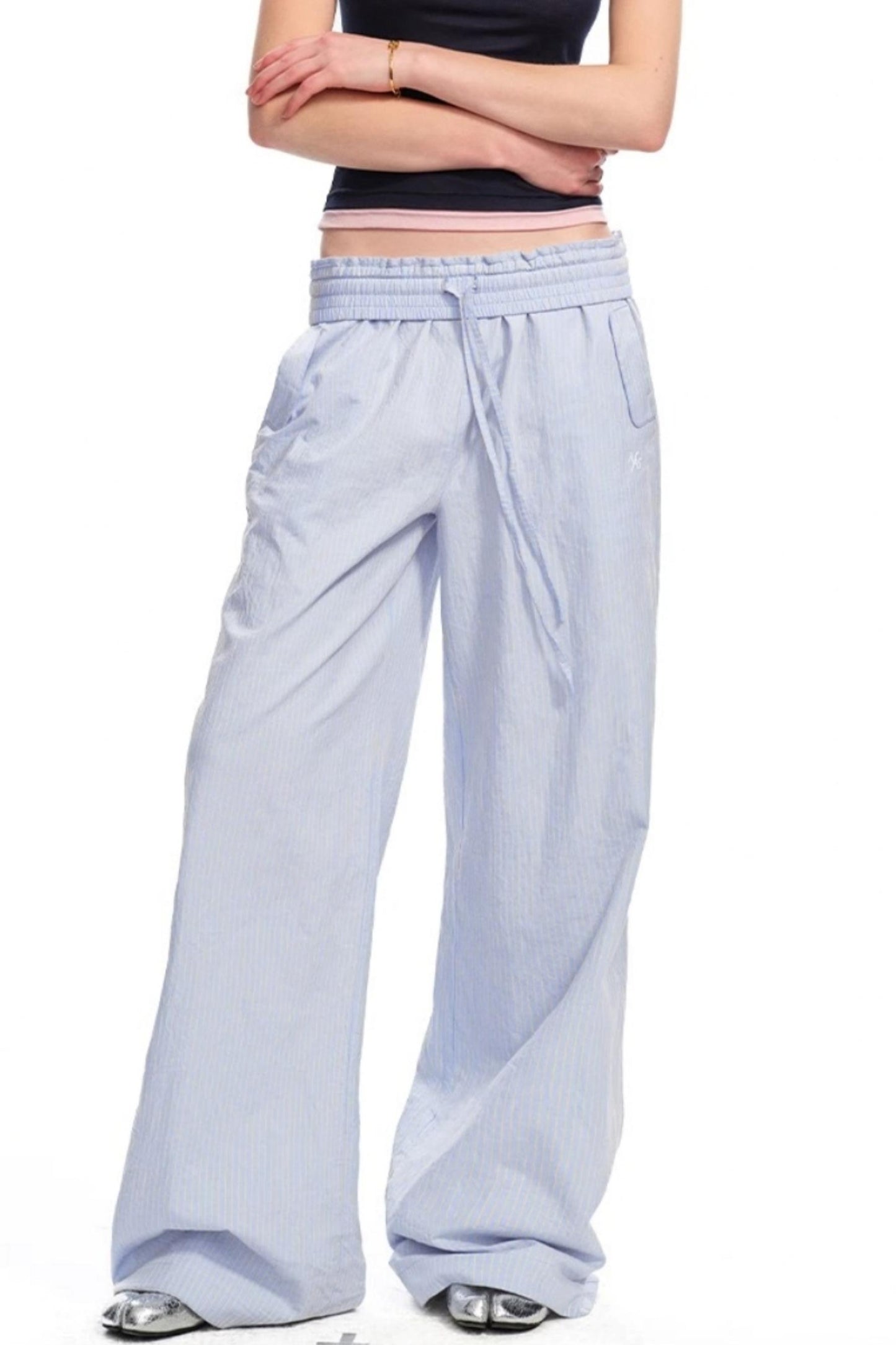 Striped Wide-Leg Pants