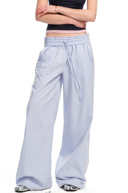 Striped Wide-Leg Pants