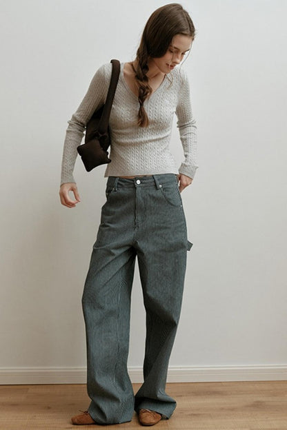 Embroidered Airy Drapey Pants
