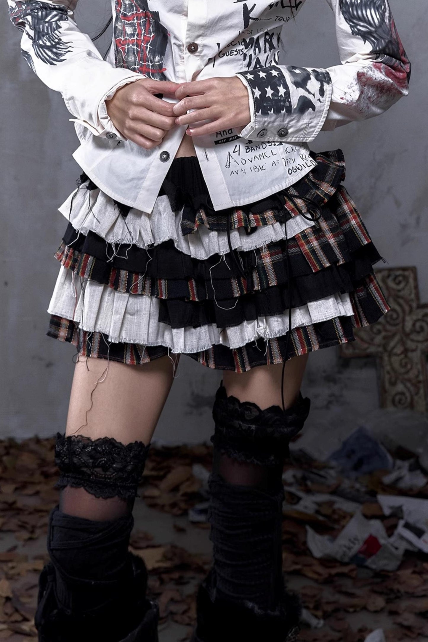 Vintage Rebel Plaid Skirt