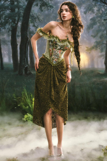 French Baroque Lace Corset Skirt Set-Up