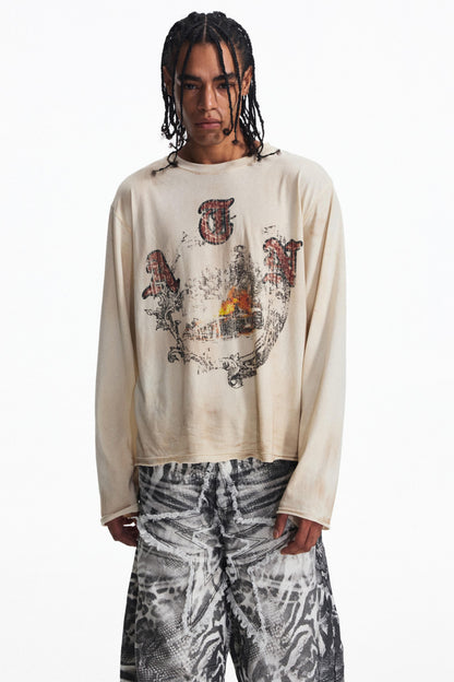 Vintage Distressed Long Sleeve T-Shirt