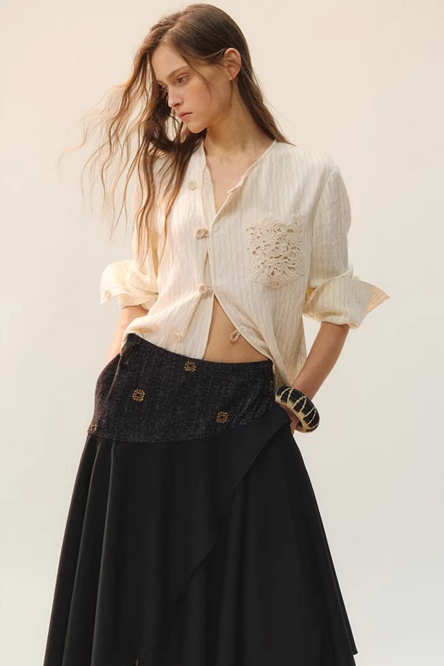 Moon Cage Linen Blouse