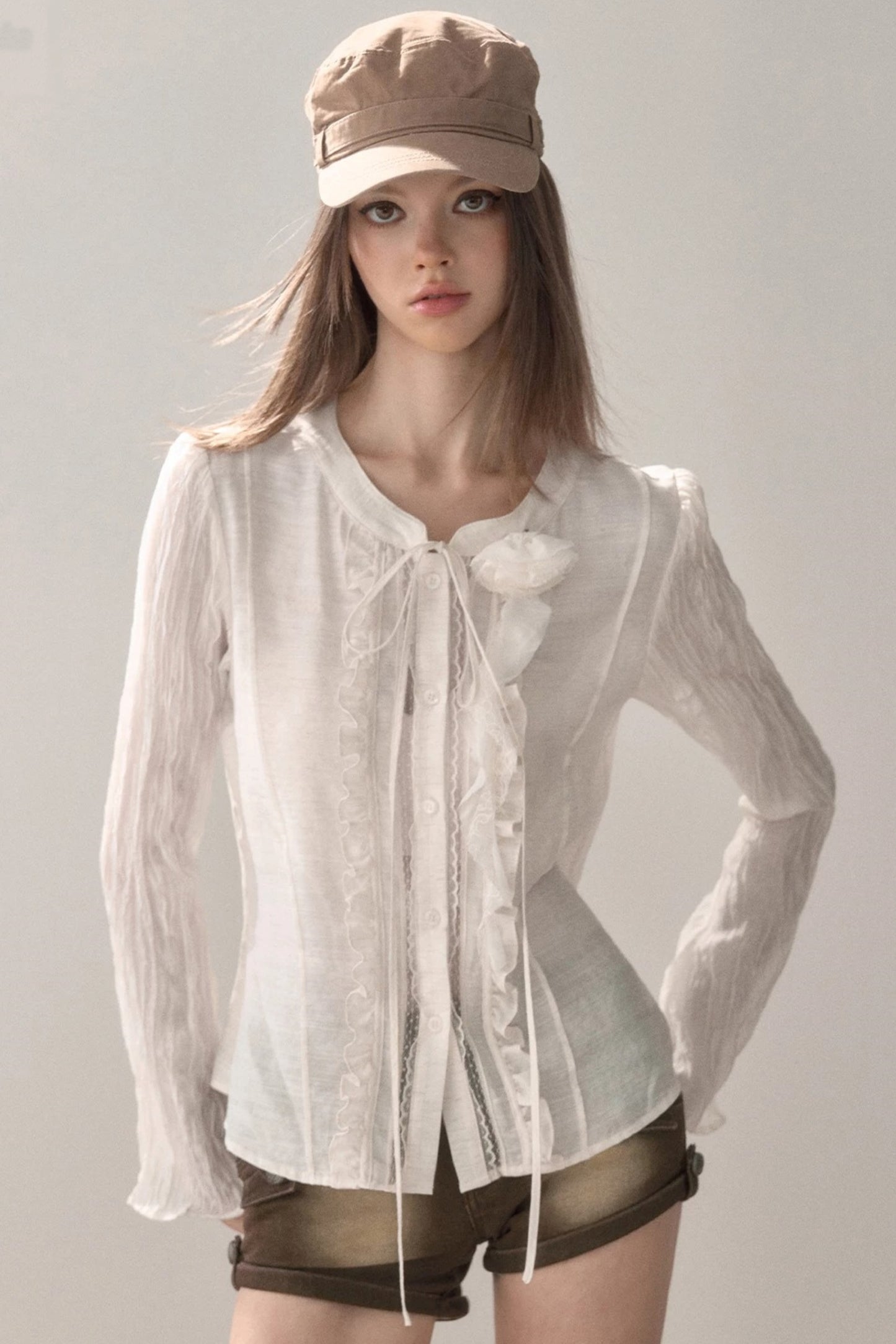 Ruffled Vintage White Shirt