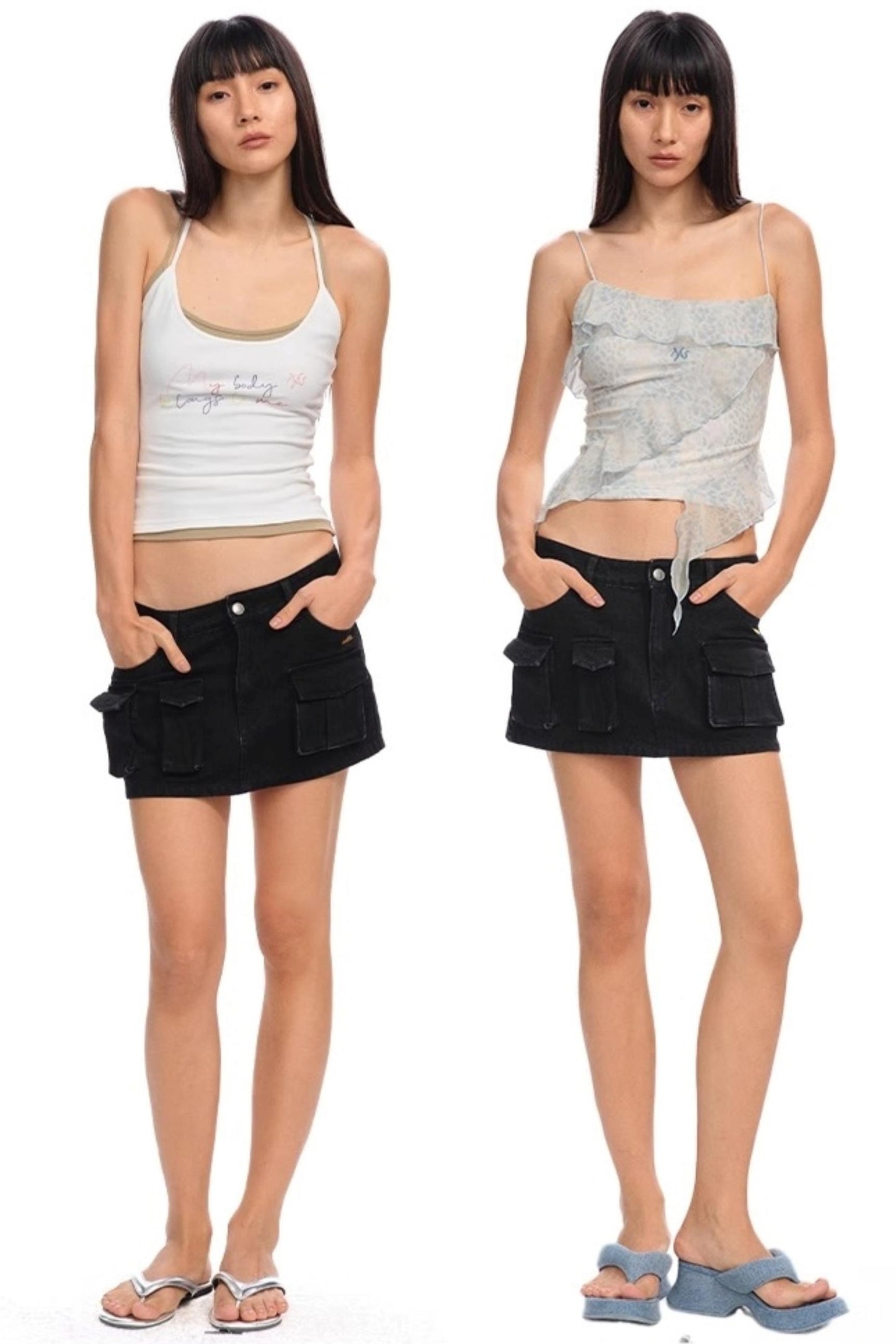 Low-Waist Denim Skirt