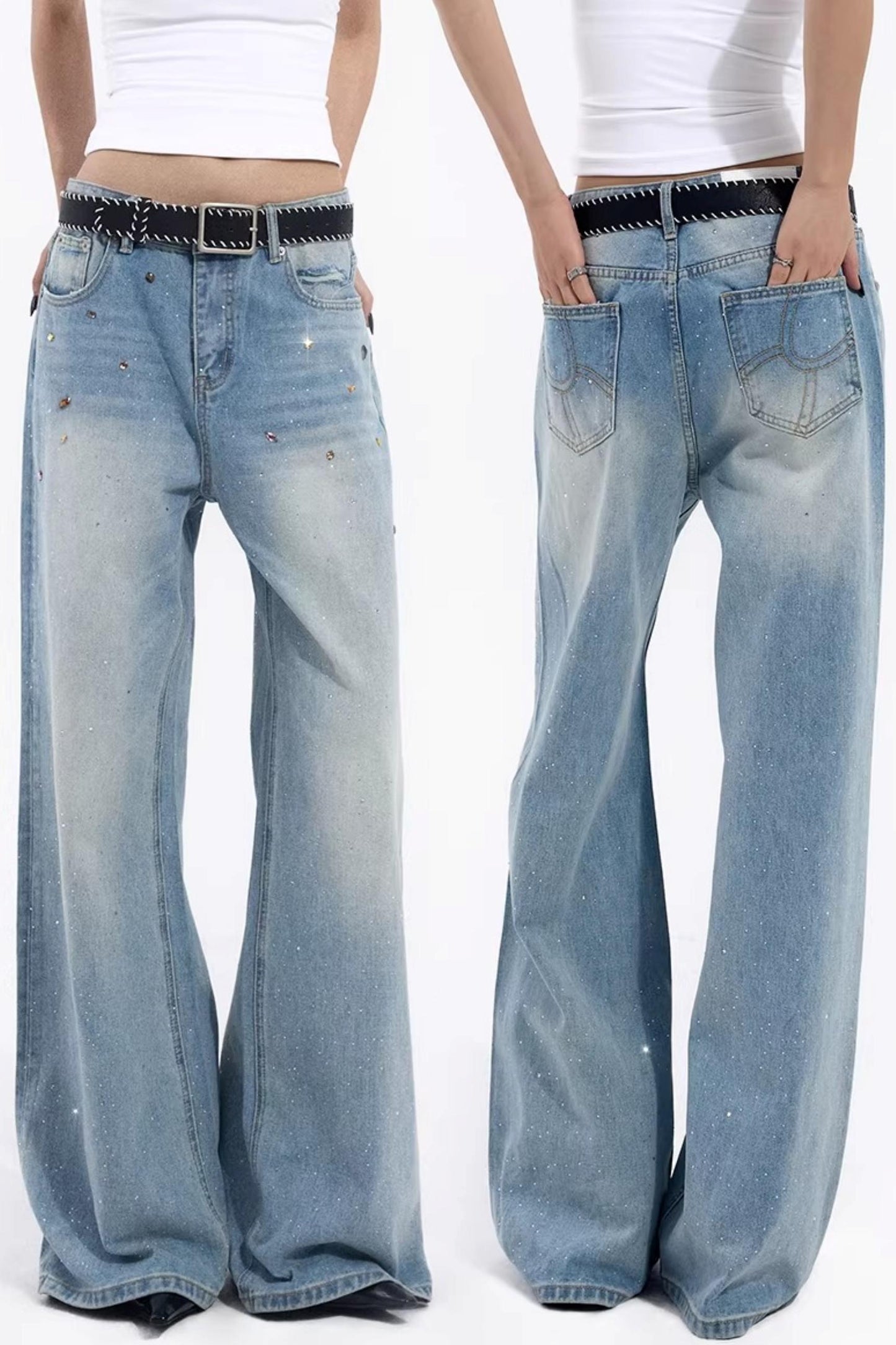 Starry Sky Gemstone Jeans