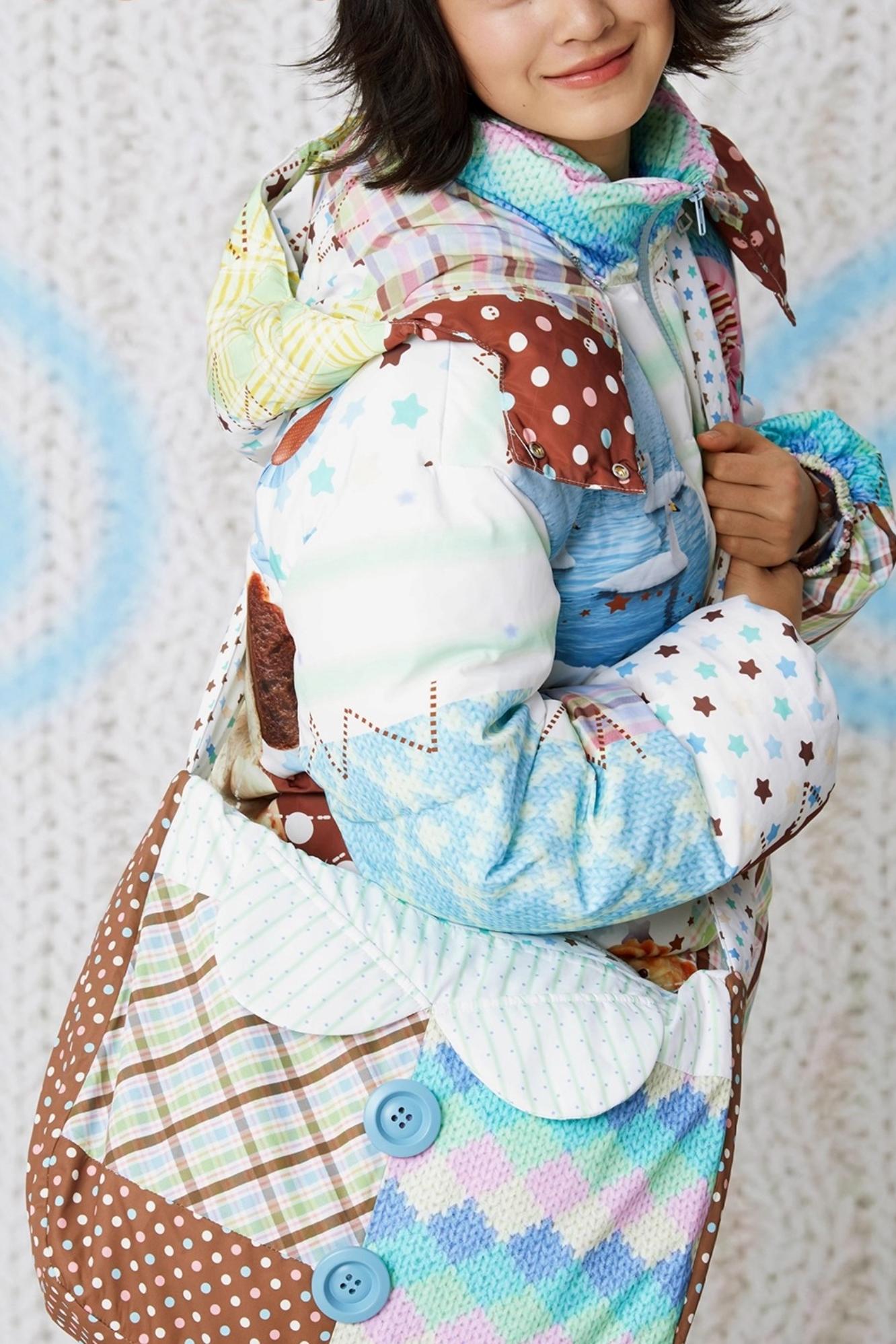 Two-Color Quilted Cotton Bag