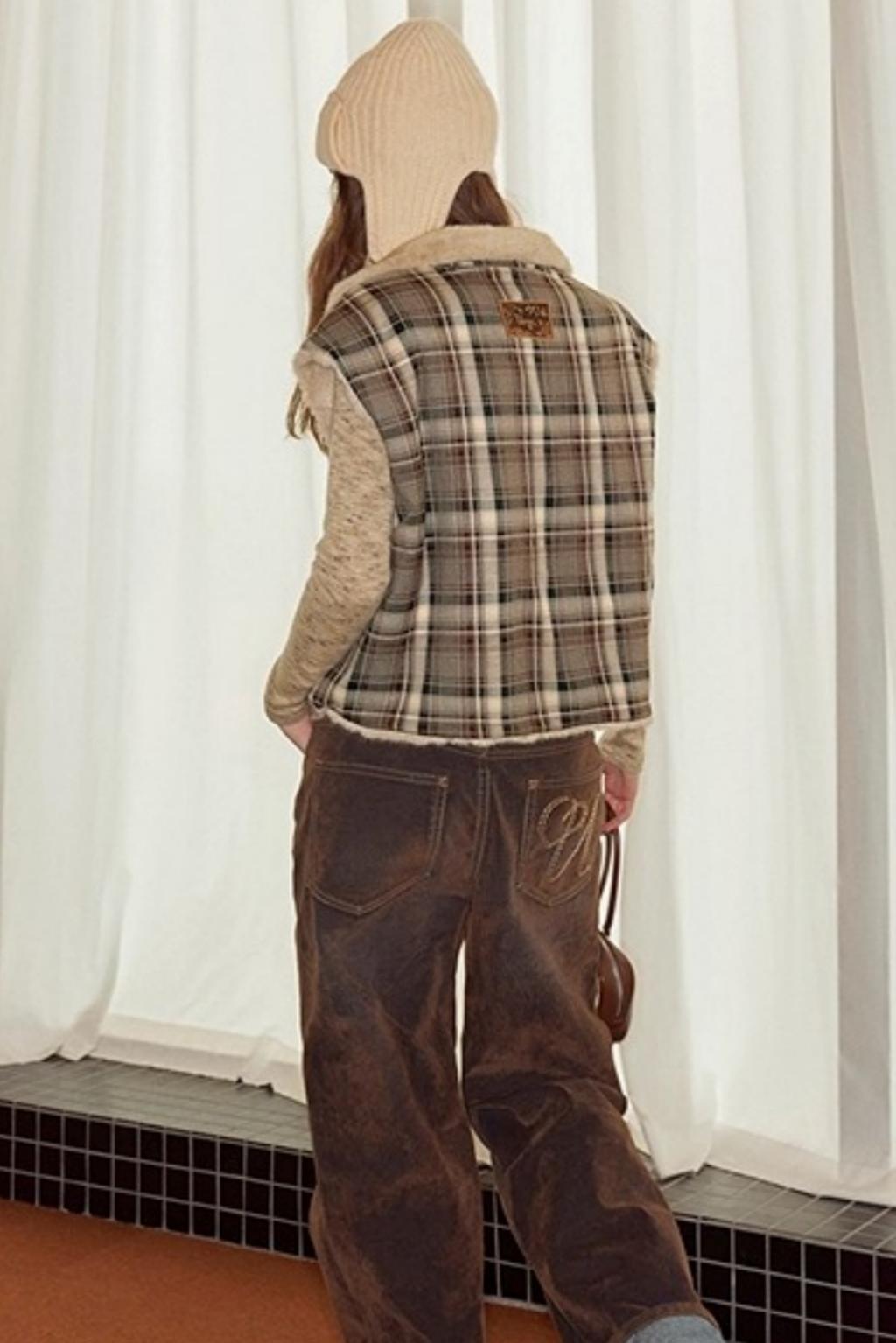 Stand-Up Collar Reversible Fur Vest