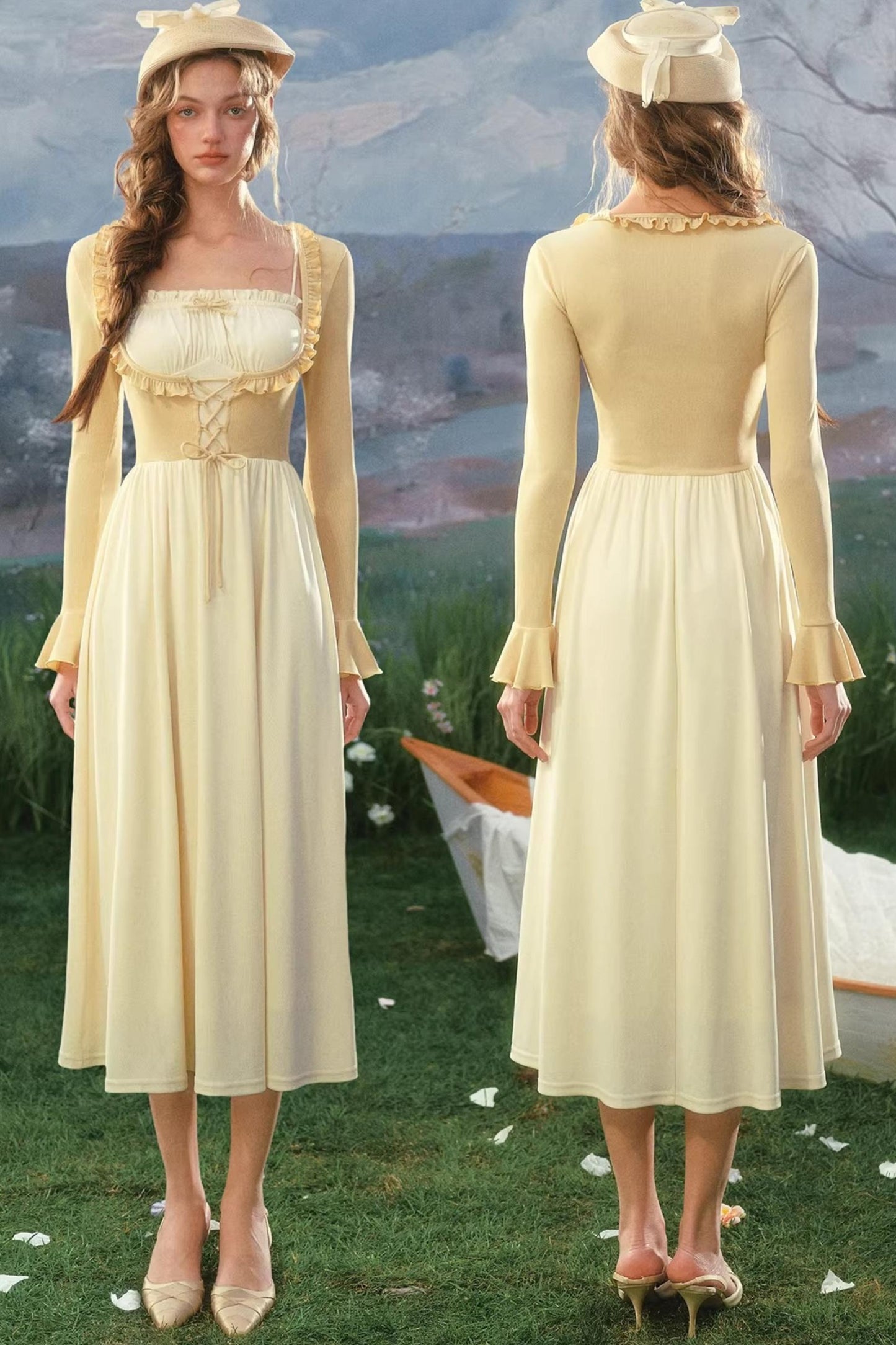 Lace French Color-Block Dress