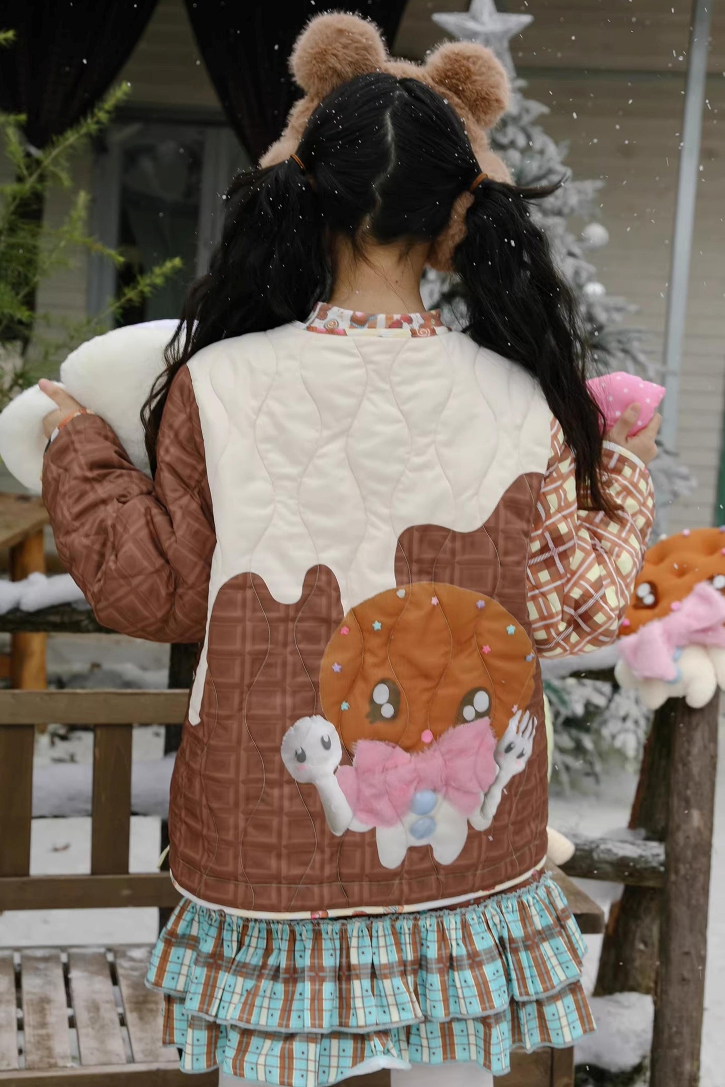 Angel Doll Print Quilted Jacket