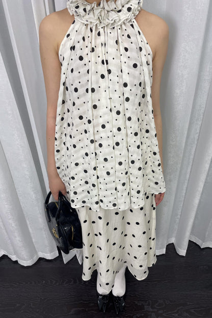 Polka Dot Lace Halter Top