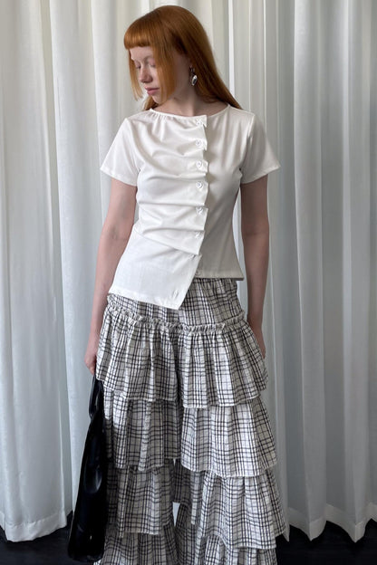 Plaid Wide-Leg Pants